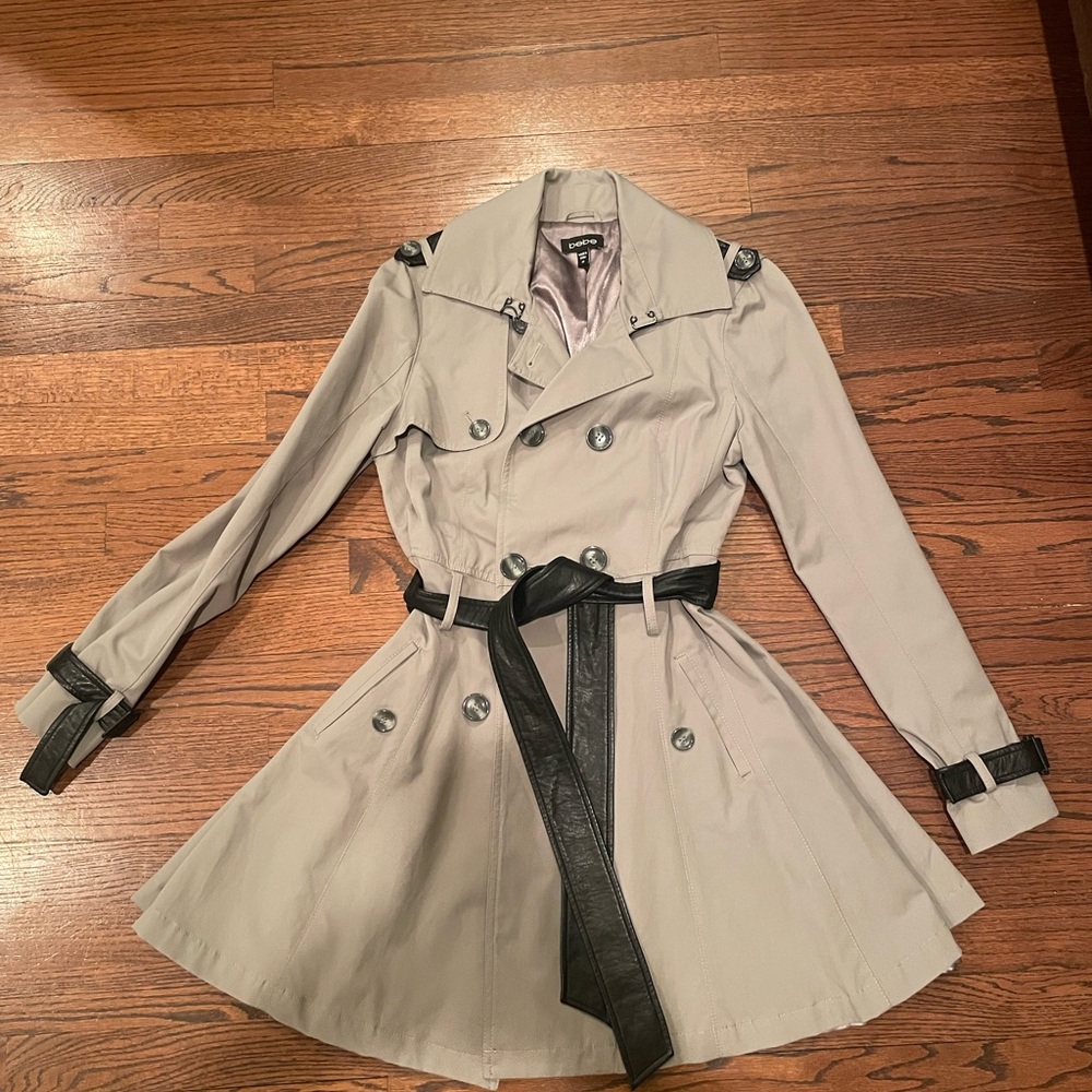 Bebe gray trench coat